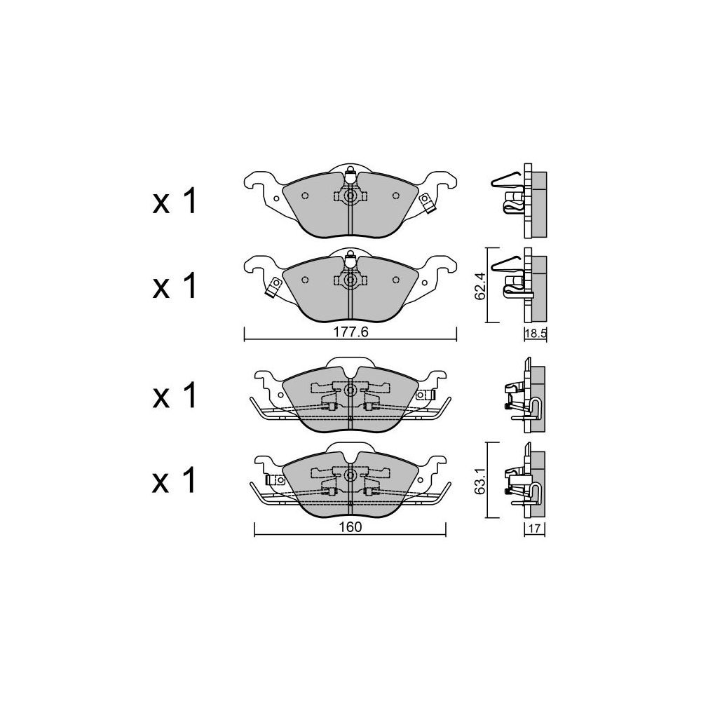 GT2i Club Front brake pads for OPEL Astra G Cabrio (T98) 1.8 16V (F67) 126cv 1998-05-01-2005-10-01 - GT-PC2660 - 3666618584379