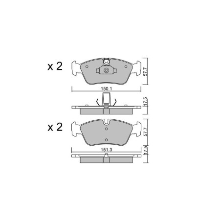 GT2i Club Front brake pads for BMW Z3 (E36) 1.8i, 2.0i, 2.2i, 2.8i, 3.0i V6 1996-03 - Brake calipers Ate 