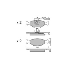 Pastiglie freno anteriori GT2i Club per FIAT Siena (178_, 172_) / Palio /Albea 1.7 TD 81cv 1996-04-01-2013-10-01 - GT-PC2820 - 3666618584416