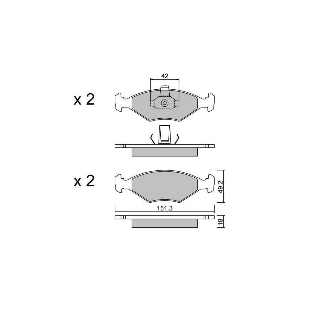 GT2i Club Avant remblokken voor FIAT Palio I (178_) 1.2 81pk 1996-04-01- - GT-PC2822 - 3666618584430