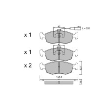 GT2i Club Front brake pads for FIAT Palio I Weekend (17_, 37_) 2.0 16V (835ED) 139cv 1996-04-01-