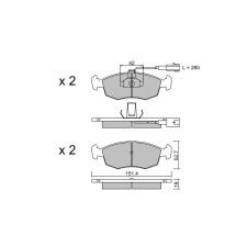 GT2i Club Front brake pads for LANCIA Dedra (835_) 1.7 TD 70cv 1989-01-01-1999-07-01