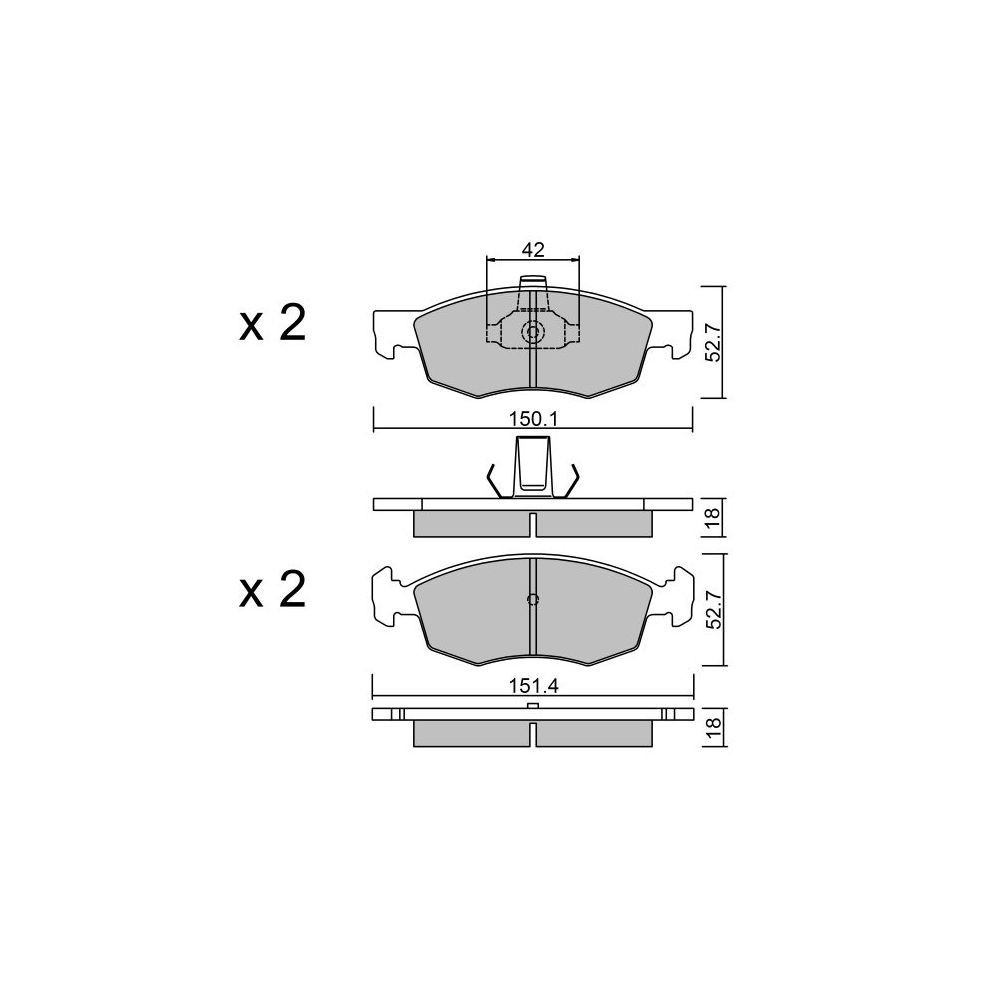 Plaquettes de frein GT2i Club Avant pour FIAT Doblo I MPV / Space wagon (119_, 223_) 1.9 JTD 105cv 2001-03-01- - GT-PC2832 - 3666618584461