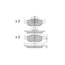 Pastiglie freno anteriori GT2i Club per FIAT Palio I (178_) 1.8 130 HGT (188.738, .718) 131cv 1996-04-01-