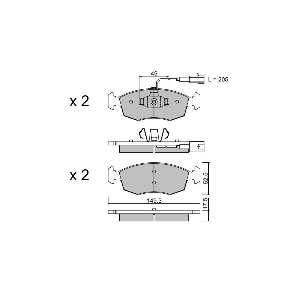 Plaquettes de frein GT2i Club Avant pour FIAT Punto (199) 0.9i Turbo, 1.2i, 1.3 MJT 75hp, 1.4i 16V 12-18 - Etriers de frein Ate  - GT-PC2834 - 3666618584485
