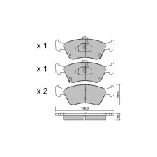 GT2i Club Front brake pads for TOYOTA Avensis I SW (_T22_) 2.5 V6 24V (936A2___) 191cv 1997-09-01-2003-02-01
