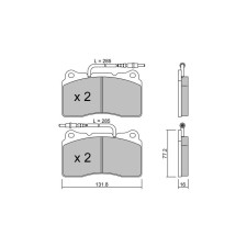 GT2i Club Avant remblokken voor PEUGEOT 607 (9D, 9U) 3.0 V6 24V 211pk 2000-02-01-2011-07-01 - GT-PC2972 - 3666618584621