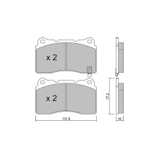 GT2i Club Avant remblokken voor SUBARU Impreza (GE-GH-GR-GV) 2.5i 16V Turbo 4wd WRX STi 08-14 - Brembo remklauwen - GT-PC2975 - 3661768156520