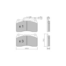 GT2i Club Avant remblokken voor MASERATI Quattroporte VI P85 422pk 2013-01-01- - GT-PC2977 - 3666618584669
