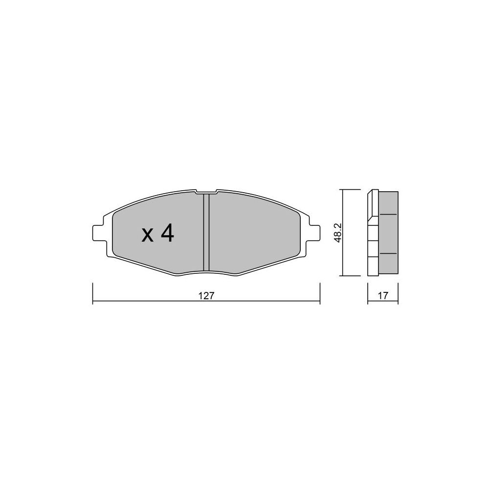 GT2i Club Front brake pads for DAEWOO Lanos Sedan (KLAT) / Sens 1.6 16V 107cv 1997-02-01- - GT-PC3020 - 3666618584713
