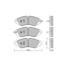 Plaquettes de frein GT2i Club Avant pour DAEWOO Lacetti II Sedan (J200) 2.0 181cv 2002-06-01-2005-12-01
