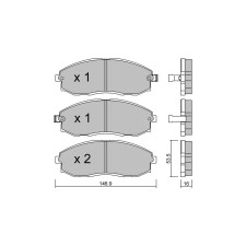 Pastiglie freno anteriori GT2i Club per HYUNDAI H-1/Starex MPV/Space wagon (A1)/H200 2.2 Type-R (CH1) 213cv 1997-06-01-
