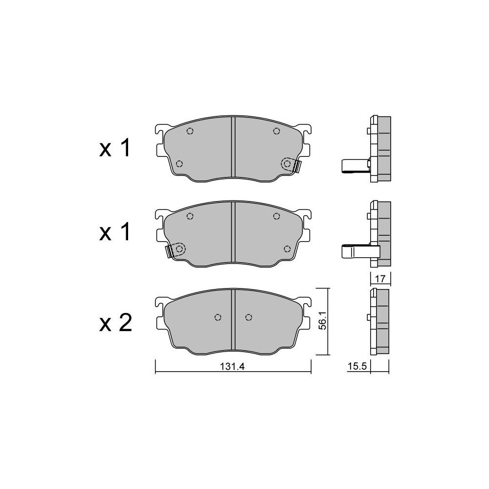 GT2i Club Front brake pads for MAZDA 626 V Hatchback (GF) 1.3 149cv 1997-05-01-2002-10-01 - GT-PC3100 - 3666618584775