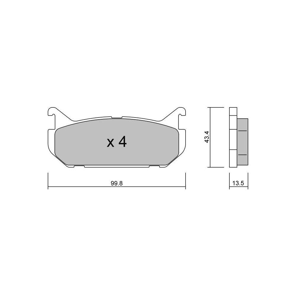GT2i Club remblokken achter voor MAZDA 626 IV (GE) / Cronos 2.5 24V 168pk 1991-08-01-1997-06-01 - GT-PC3120 - 3666618584812