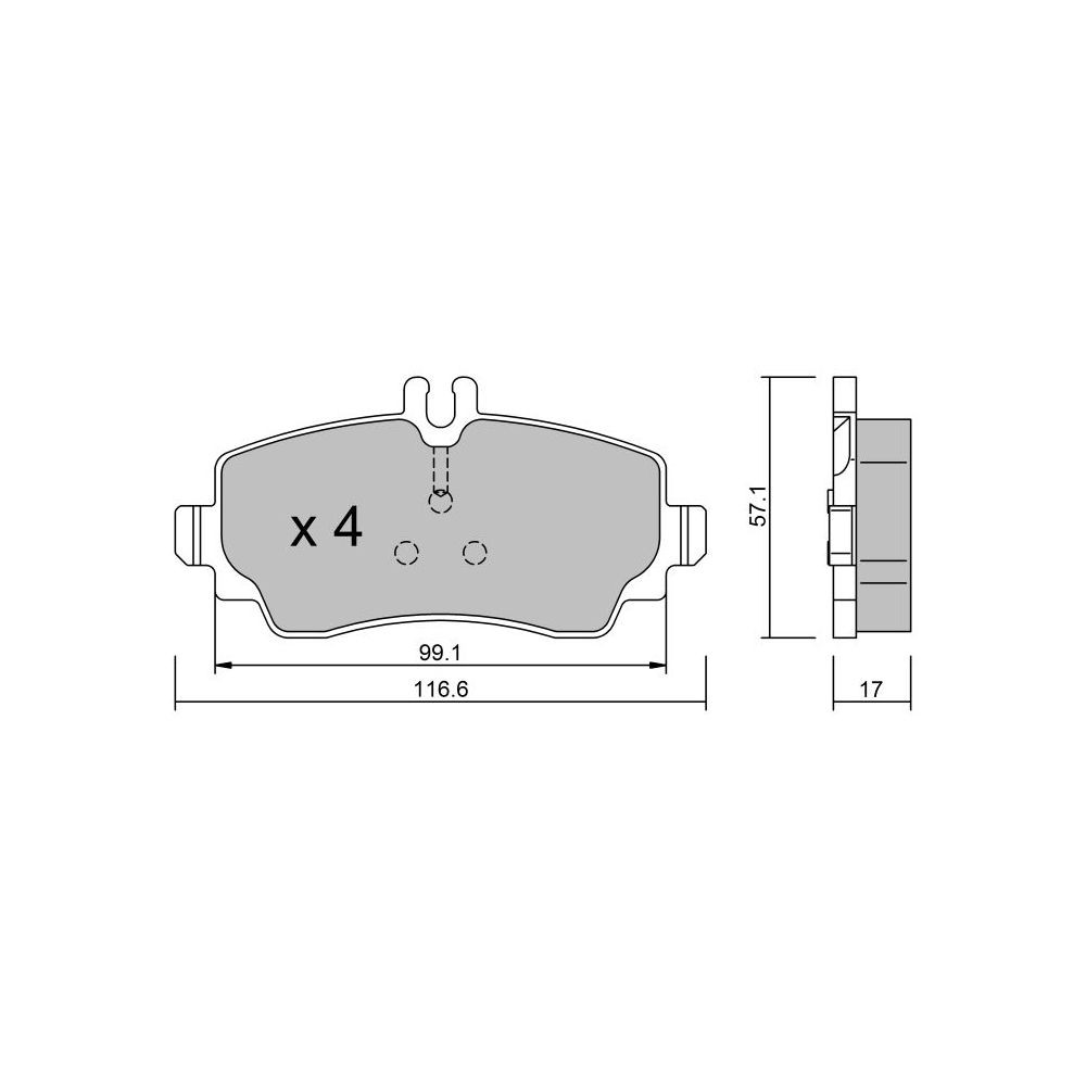 GT2i Club Front brake pads for MERCEDES BENZ Classe A I (W168) A 190 Twin Engine 251cv 1997-07-01-2004-08-01 - GT-PC3190 - 3666618584874