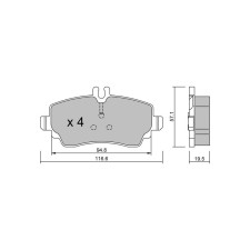 Plaquettes de frein GT2i Club Avant pour MERCEDES BENZ Vaneo (414) 500 GE (463.228) 241cv 2002-02-01-2005-12-31