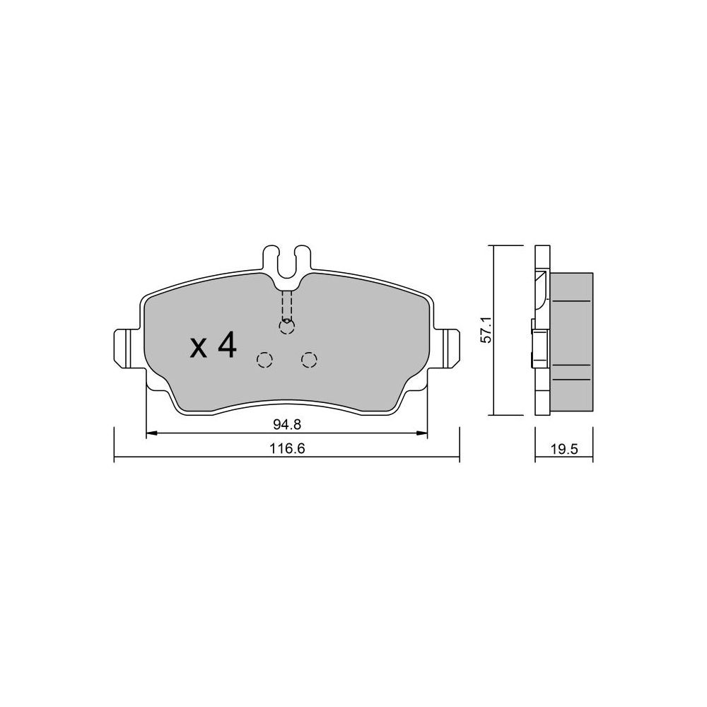 GT2i Club Front brake pads for MERCEDES BENZ Vaneo (414) 500 GE (463.228) 241cv 2002-02-01-2005-12-31 - GT-PC3191 - 3666618584881