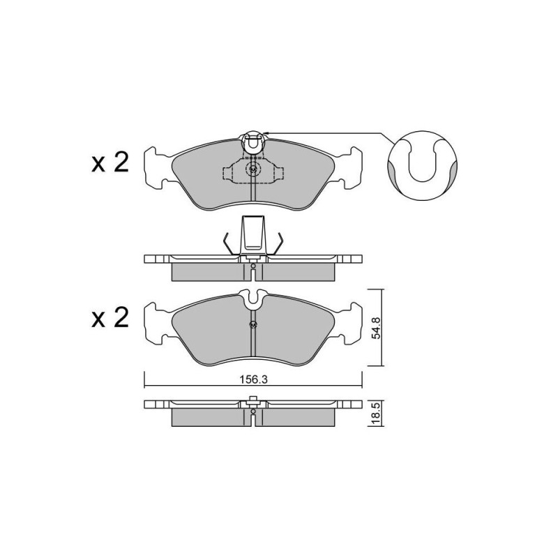 GT2i Club remblokken achter voor MERCEDES BENZ G-Klasse II (W463) G 36 AMG (463.230) 272 pk 1989-09-01- - GT-PC3200 - 3666618584898