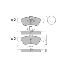 GT2i Club remblokken achter voor MERCEDES BENZ G-Klasse II (W463) G 36 AMG (463.230) 272 pk 1989-09-01- - GT-PC3200 - 3666618584898