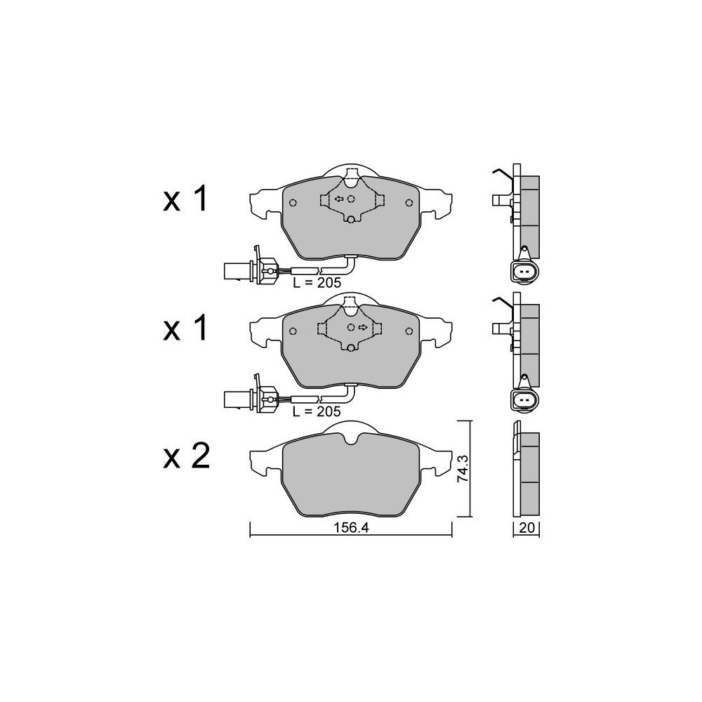 GT2i Club Avant remblokken voor AUDI A4 - Quattro (8E-8H) 1.8i 20V T, 1.9 TDi, 2.0i TFSi 01-07 - Ate remklauwen - GT-PC3230 - 3666618584928