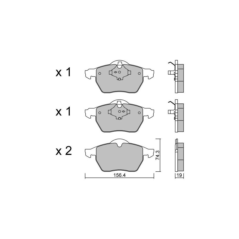 GT2i Club Front brake pads for VOLVO V70 II (285) R 2,5 T AWD 301cv 1999-11-01-2008-12-01 - GT-PC3231 - 3666618584935