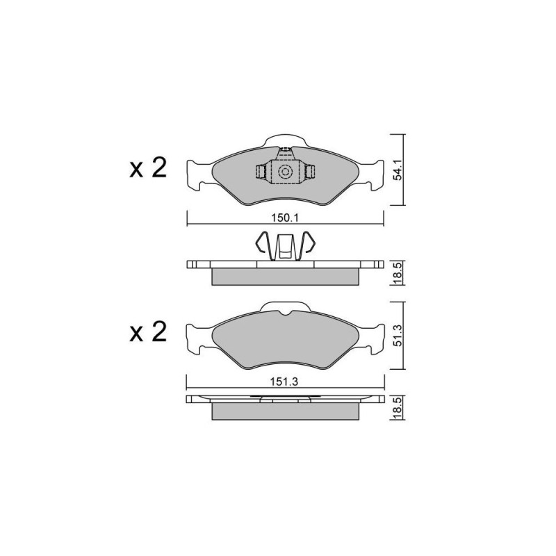 GT2i Club Avant remblokken voor FORD Fiesta IV (JA_, JB_) 1.4 i 16V 90pk 1995-08-01-2005-04-01 - GT-PC3240 - 3666618584942