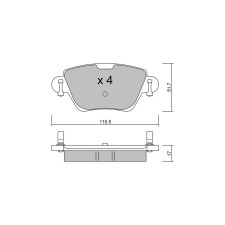 Pastiglie freno posteriori GT2i Club per JAGUAR X-Type (X400) 3.0 V6 4WD 230cv 2001-03-01-2009-11-01