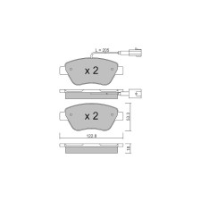 Pastiglie freno anteriori GT2i Club per OPEL Adam 1.0i 12V, 1.2i 16V, 1.4i 16V 2012-19 - Pinze freno Bosch 