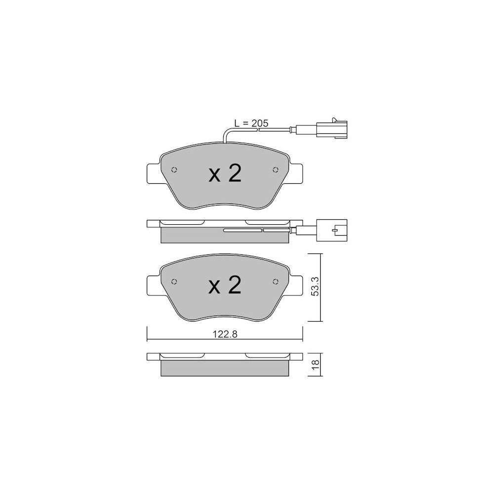 Plaquettes de frein GT2i Club Avant pour OPEL Adam 1.0i 12V, 1.2i 16V, 1.4i 16V 2012-19 - Etriers de frein Bosch  - GT-PC3303 - 3666618585024
