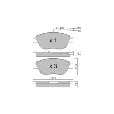 GT2i Club Avant remblokken voor ABARTH 500 / 595 / 695 (312_) 1.4 (312.AXF11, 312.AXF1A, 312.AXD1A) 161pk 2008-08-01- - GT-PC3310 - 3666618585048