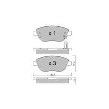 Pastiglie freno anteriori GT2i Club per OPEL Corsa D (S07) 1.4 (312.AXF1A, 312AXF11, 312AXD1A) 141cv 2006-07-01-2014-08-01