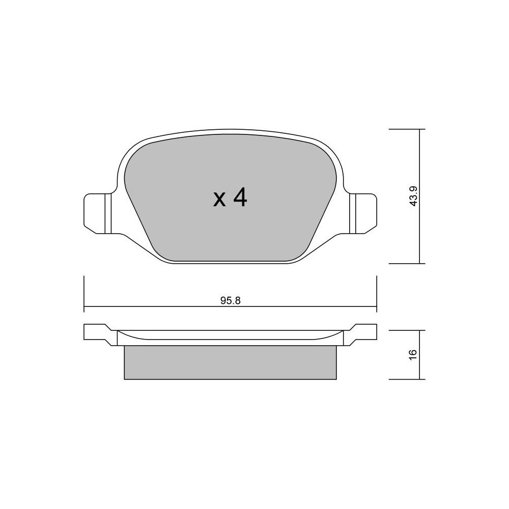 GT2i Club Achterremblokken voor ALFA ROMEO 147 2.0i TS 16V 2000-10 - Trw remklauwen - GT-PC3331 - 3666618585109