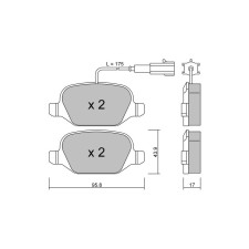Pastiglie freno posteriori GT2i Club per ALFA ROMEO Mito (955_) 1.4 (312.AXF11, 312AXF1A) 180cv 2008-08-01-2018-10-01