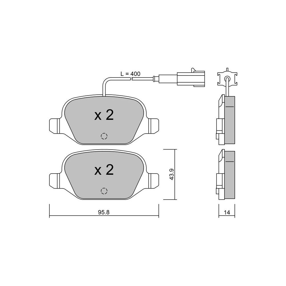 GT2i Club Rear brake pads for ABARTH 500C / 595C / 695C (312_) 1.4 (312.AXT1A) 191cv 2008-05-01- - GT-PC3333 - 3666618585123