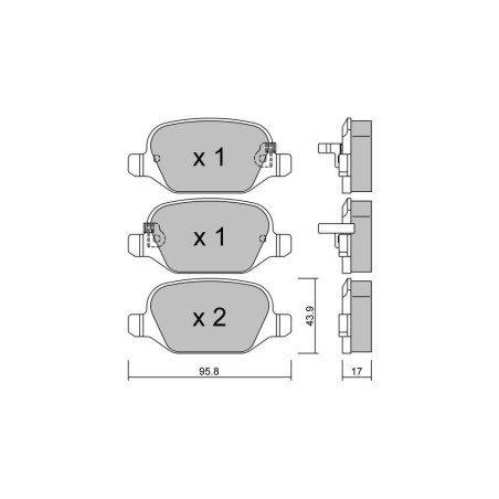 Plaquettes de frein GT2i Club Arrière pour FIAT 500 II L (351_, 352_) 1.6 D Multijet 105cv 2012-09-01-