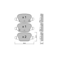 Remblokken GT2i Club Achter voor FIAT Panda III (312_, 319_) 1.3 D Multijet 96pk 2012-02-01- - GT-PC3335 - 3666618585147