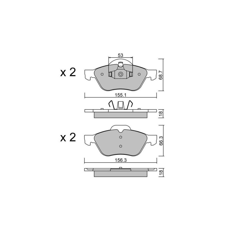 GT2i Club Avant remblokken voor RENAULT Wind (E4M_) 1.6 (E4MB, E4MC) 134pk 2010-07-01- - GT-PC3440 - 3666618585215