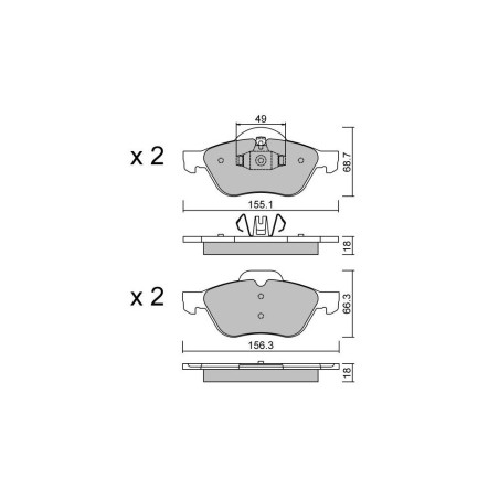 Plaquettes de frein GT2i Club Avant pour RENAULT Twingo 1.6i 16V RS 2007-14 - Etriers de frein Ate  Plaquettes de frein GT2i Club Avant pour RENAULT Twingo 1.6i 16V RS 2007-14 - Etriers de frein Ate