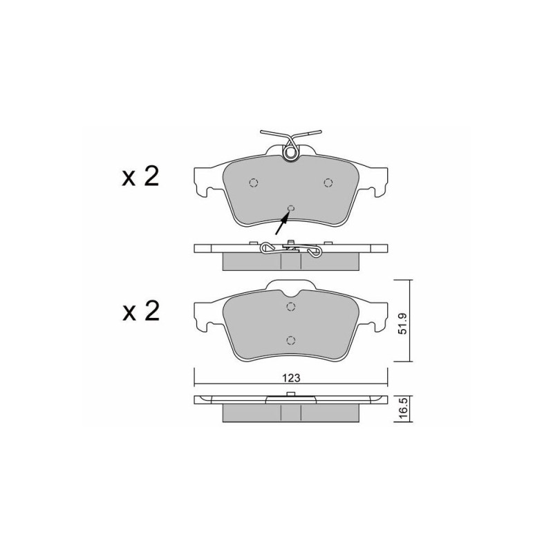 Remblokken GT2i Club Achter voor PEUGEOT 508 I (8D_) 2.2 HDi 204pk 2010-11-01-2018-12-01 - GT-PC3462 - 3666618585260