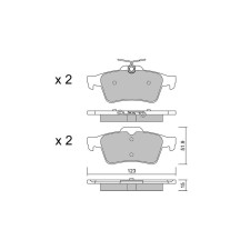 GT2i Club Rear brake pads for FORD Kuga II (DM2) / Escape 2.3 RS AWD 350cv 2012-07-01-