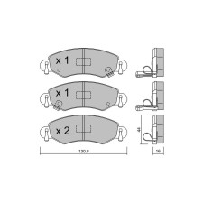 GT2i Club Avant remblokken voor OPEL Agila (A) (H00) 1.3 4WD (RB 413) 77pk 2000-09-01-2007-12-01 - GT-PC3480 - 3666618585314