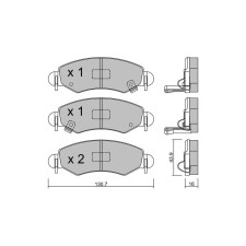 GT2i Club Avant remblokken voor SUZUKI Ignis II (MH) 1.5 4x4 (RM415) 100pk 2003-09-01- - GT-PC3481 - 3666618585321