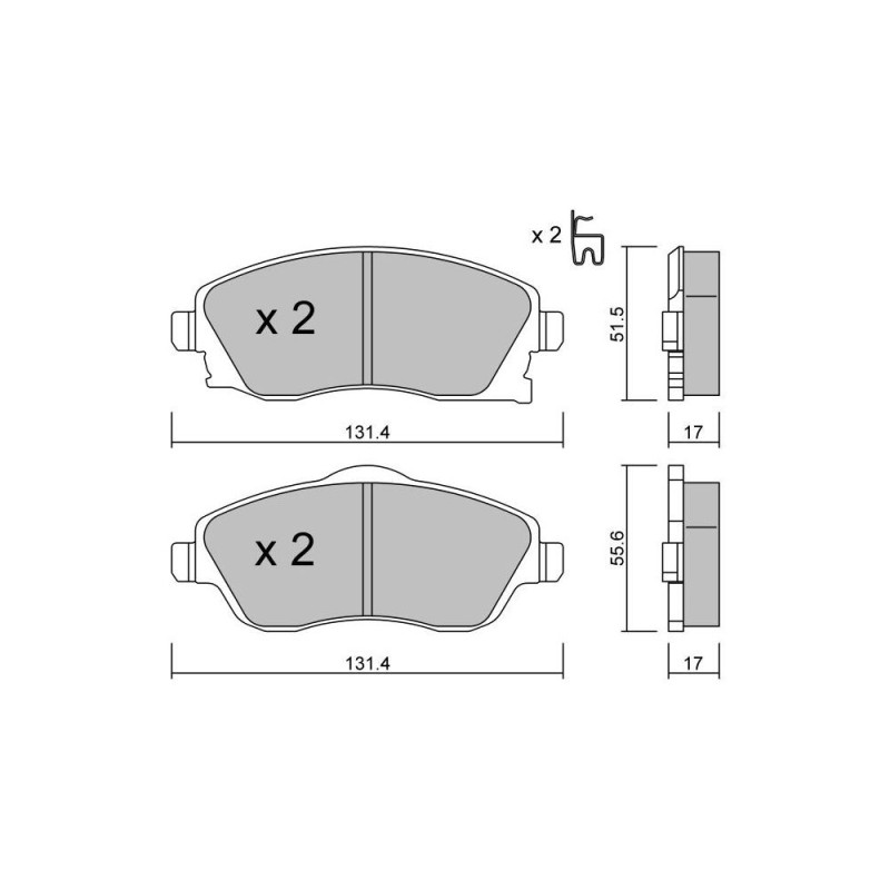 GT2i Club Avant remblokken voor OPEL Corsa C (X01) 1.8 (F08, F68) 126pk 2000-09-01-2009-12-01 - GT-PC3490 - 3666618585338