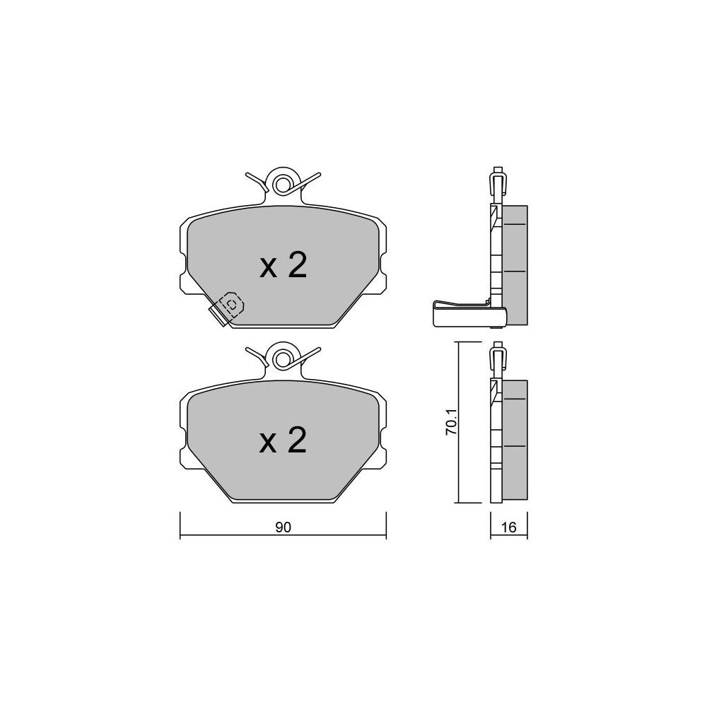 GT2i Club Avant remblokken voor SMART Fortwo 0.6i T, 0.7i T, 0.8 CDi, 1.0i, 1.0i T 98-14 - Bosch remklauwen - GT-PC3500 - 3666618585345
