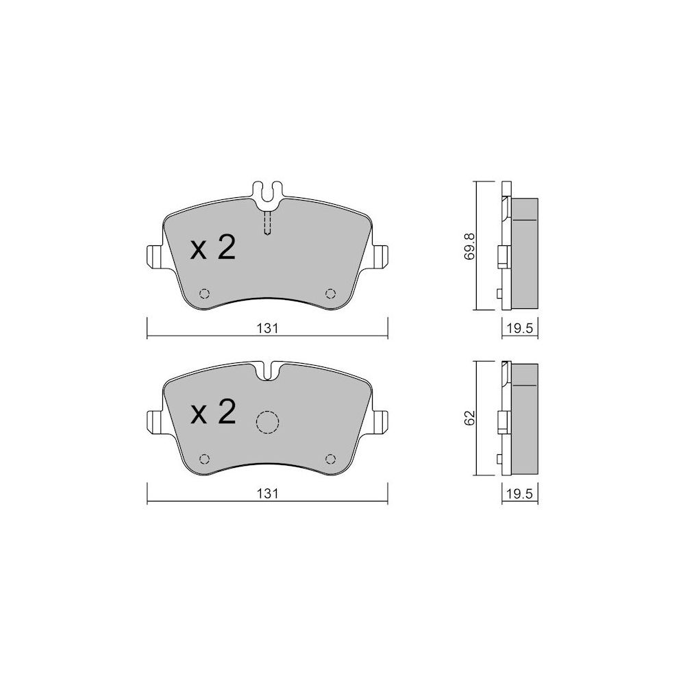 GT2i Club Front brake pads for MERCEDES BENZ Classe C II Coupe (CL203) CLK 350 (209.456) 272cv 2000-01-01-2008-05-01 - GT-PC3510 - 3666618585352