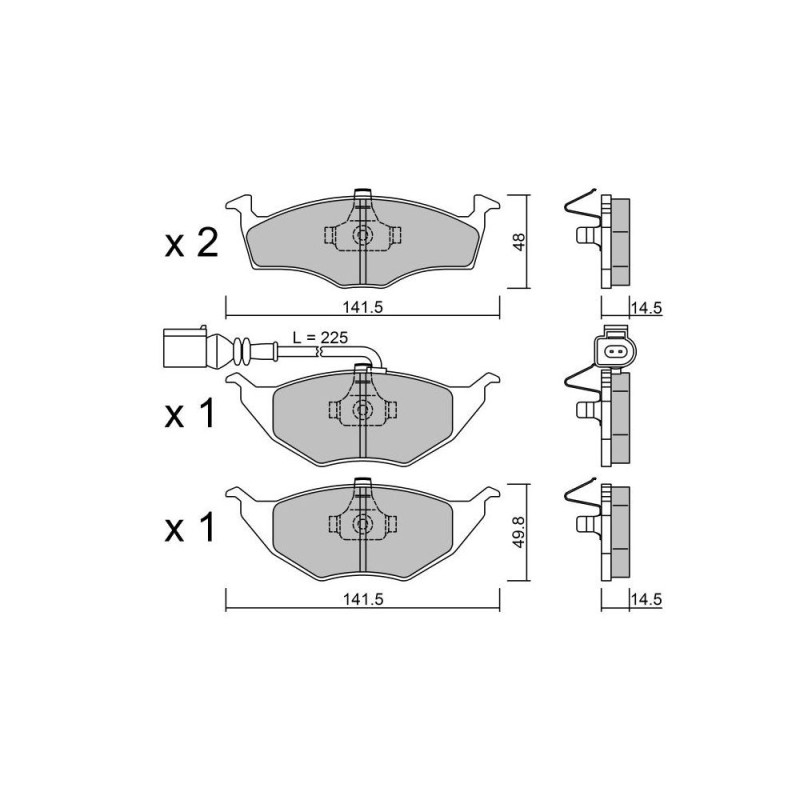GT2i Club Avant remblokken voor AUDI A2 (8Z0) 1.8 T 20V 150pk 2000-02-01-2005-08-01 - GT-PC3541 - 3666618585390