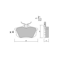 Pastiglie freno posteriori GT2i Club per VOLVO S40 I (644) 2.0 T4 200cv 1995-07-01-2004-12-01