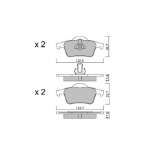 GT2i Club Rear brake pads for VOLVO S80 I (184) 3.0 T6 272cv 1998-05-01-2008-02-01