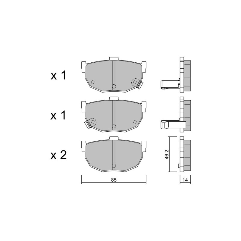 Remblokken GT2i Club Achter voor HYUNDAI Coupe II (GK) 2.7 V6 168pk 2001-01-01-2009-08-01 - GT-PC3710 - 3666618585550