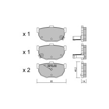 Pastiglie freno posteriori GT2i Club per NISSAN 300 ZX I (Z31)/ Fairlady Z 3.0 Turbo 229cv 1984-01-01-1990-10-01